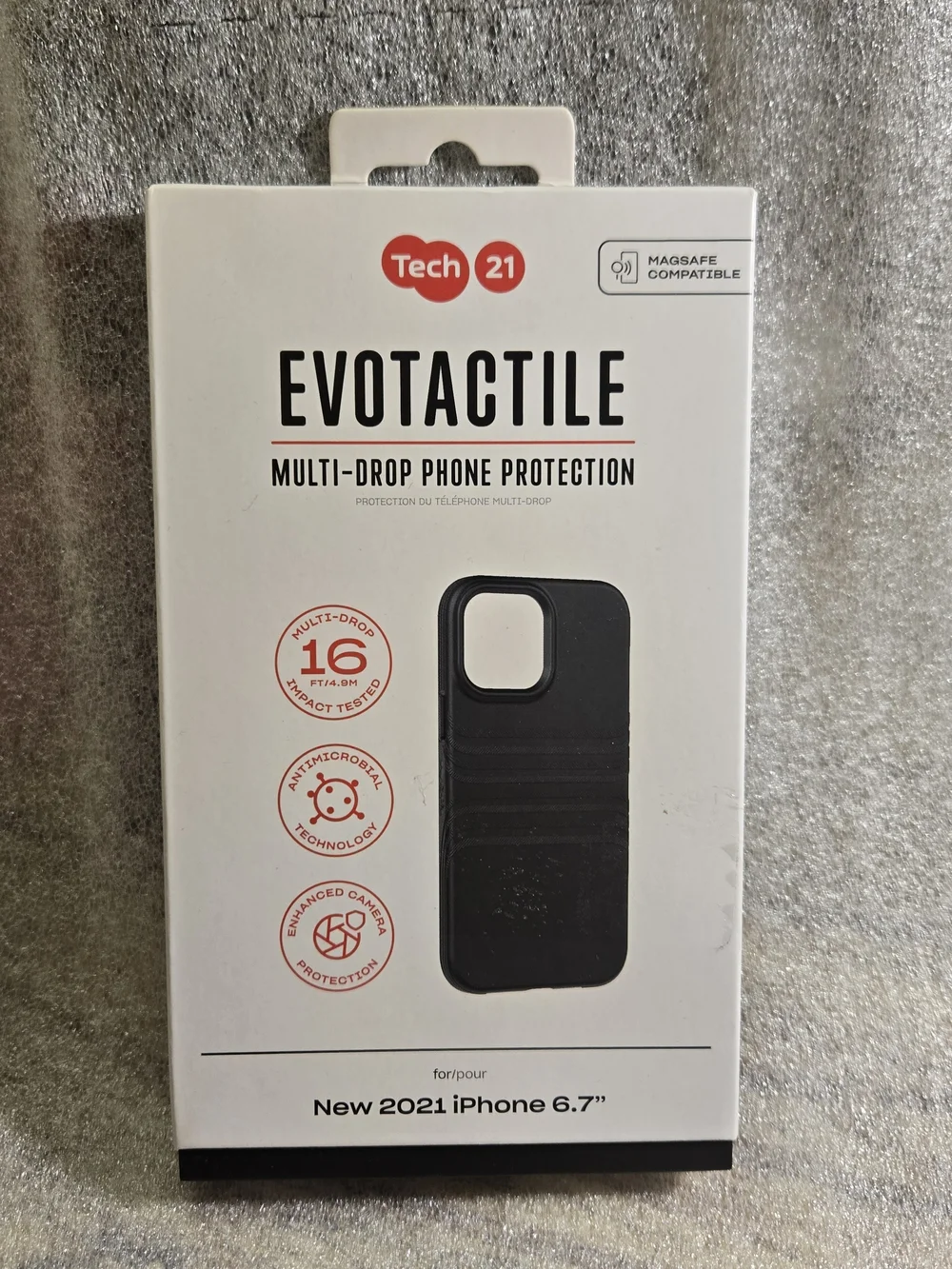 Tech21 Evotactile Black Multi-Drop Phone Case - MagSafe Compatible